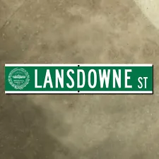 Boston Lansdowne Street marker road sign Fenway Park city seal one-sided 25x5