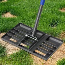 Lawn Leveling Rake, 6 FT Long Lawn Leveler with 17 X 10 Small Rakes Head for Smo