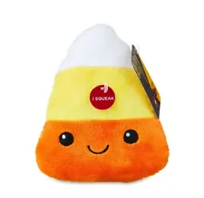 Vibrant Life Happy Smiley Face Candy Corn Stuffed Plush Pet Puppy Dog Toy