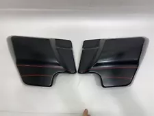 2010 Harley-Davidson Road Glide Side Covers Black Denim Red Pinstripe