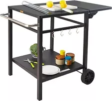 VEVOR Outdoor Grill Dining Cart, Mobile Food Preparation Station for Barbecues