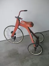 Vintage Antique Tricycle Bike Orange Trike Toy PICK UP ONLY