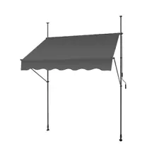 78"W Manual Retractable Awning Outdoor Patio Sunshade Shelter Height Adjustable