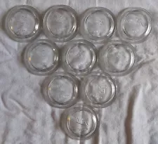 Vintage BALL No. 10 Glass Canning Small Mouth Glass Lids 2 5/8" Wide Lot of 10