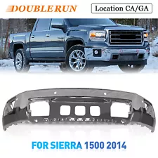 For 2014 2015 GMC Sierra 1500 Steel Front Bumper Face Bar Chrome W/ Sensor