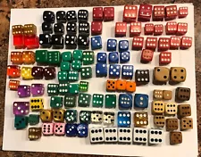 Large Collection Of Over 110 Colored( 1/2”-13/16”) Dice ( Many Pairs)