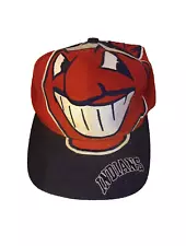 Vintage 90's Cleveland Indians Chief Wahoo Snapback Hat * Rare + "extras"