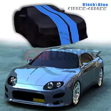 Blue/Black Indoor Car Cover Stain Stretch Dustproof For Mitsubishi FTO