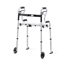 4 in 1 Folding Walker with Seat by Health Line Massage Products, Width Adjust...