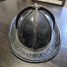 ANTIQUE CAIRNS & BROTHER C METAL LEATHER FIRE HELMET ~ CLIFTON NEW JERSEY 1950s