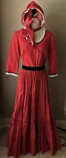 Womens Custom Made PIONEER PRAIRIE DRESS & BONNET COSTUME Long 2pc COTTON PRINT