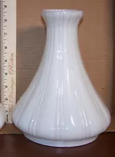 Antique Angle Lamp Ribbed Shade White Cased Glass