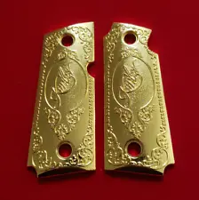 Custom Kimber Micro Carry 380 .380 grips Gold Plated