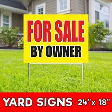 FOR SALE BY OWNER Yard Sign Corrugate Plastic with H-Stakes Lawn Sign Realtor