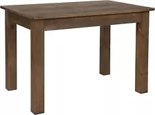 HERCULES 46" x 30" Rectangular Antique Rustic Solid Pine Farm Dining Table