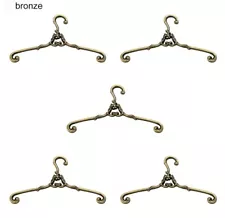 10PC 1/12 Doll House Miniature Hangers Vintage Metal Clothing Wardrobe Accessory