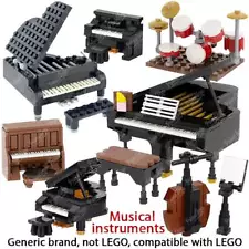 City Grand Piano Cello Drum Musical Instrument Building Blocks for LEGO