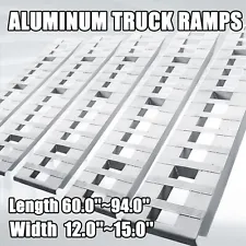 60/72/84/94''Aluminum Ramps 6000Lbs Truck Car Auto Trailer Ramps Hook end