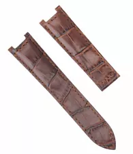 18MM LEATHER WATCH BAND STRAP DEPLOY CLASP FOR 35MM CARTIER PASHA 2377 BROWN