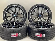 20" Gloss Black Machined M550 Style Wheels 5x120 Rims Tires BMW 3 4 5 M3 M4 M5