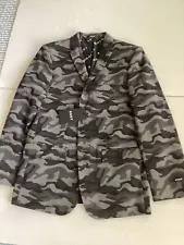 Women’s DNKY Grey Camo 14 Regular 2Button Sport Coat Blazer NWT