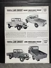 ORIGINAL VINTAGE SALES FLYER 1965 TOYOTA LAND CRUISER SHORT WB PICKUP FJ45LP