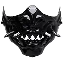 Oni Japanese Samurai Devil Warrior Ghost Mask Cosplay Masquerade Mask Jaw Teeth