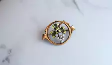 Antique 18K gold seed pearl grape brooch