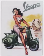 VESPA Motor Scooter - Girl on Scooter - Flexible Fridge Magnet...