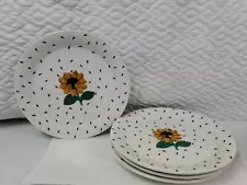 RARE B&D Tabletops Unlimited "SUNFLOWER SEEDS" pattern set of 4 Bread Plate