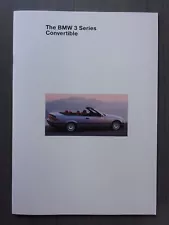 BMW 3 SERIES 325i CONVERTIBLE orig 1993 1994 UK Mkt Sales Brochure - E36