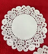 Vintage 5" Round Lace Paper Doilies White Sysco Disposables ~ Box of 310