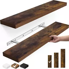 Floating Shelves, Wall Mounted Rustic Wood Shelves for Bathroom, Bedroom, Liv...