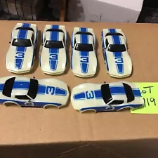 VINTAGE 6 PIECE GROUP TYCO CORVETTE BODES / NEW OLD STOCK / BLUE STRIPE #3 #119