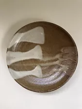 Warren Mackenzie Plate With Handprint And Chop Mark. Studio Pottery