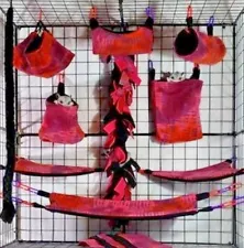 Pink and Purple Tie Dye Lines*Sugar Glider Cage set * Rat * double layer Fleece