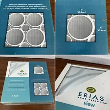 Lot of 18 Etched Mirror Tiles (Erias) Modern Design Circles Wall Connecting 12”