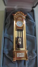 Bulova Miniature Huntington Style Grandfather Clock Gold B0555