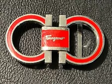 Preowned SALVATORE FERRAGAMO RED & SILVER BELT BUCKLE