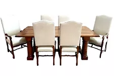 Ralph Lauren Home Rustic Pine Farmhouse Table With 6 Matching Chairs