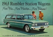 1963 Rambler Station Wagon Full Line Brochure American Classic & Ambassador