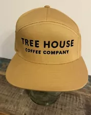 TREE HOUSE Coffee Co BREWING Embroidered Logo Hat Tan w Leather Adjustable Strap