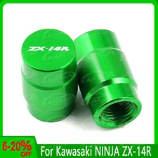 Green For Kawasaki NINJA ZX-14R Motorcycle CNC Wheel Tire Valve Caps Cover CNC