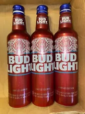 Bud Light aluminum bottle 16oz- Qty=3 Alabama Crimson Tide empty w/cap