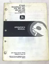 John Deere Operator's Manual 318 322 332 420 430 Snowblower OMM95314