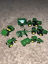 Lot of Ertl John Deere Implements and Tractors