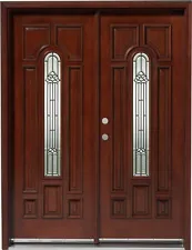 Memorial Day SALE!!!!!Solid Wood Mahogany Door Pre-hung &Finished DMH7525-5 GL02