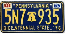 *99 CENT SALE* 1976 Pennsylvania Bicentennial License Plate #5N7-935 No Reserve