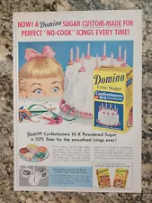 DOMINO Cane Sugar Vintage Print Ad - Custom-Made for Perfect No-Cook Icings!