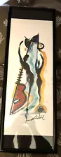 Alfred Gockel Original Acrylic Framed ART Painting 13x37"(11x30") signed COOL!